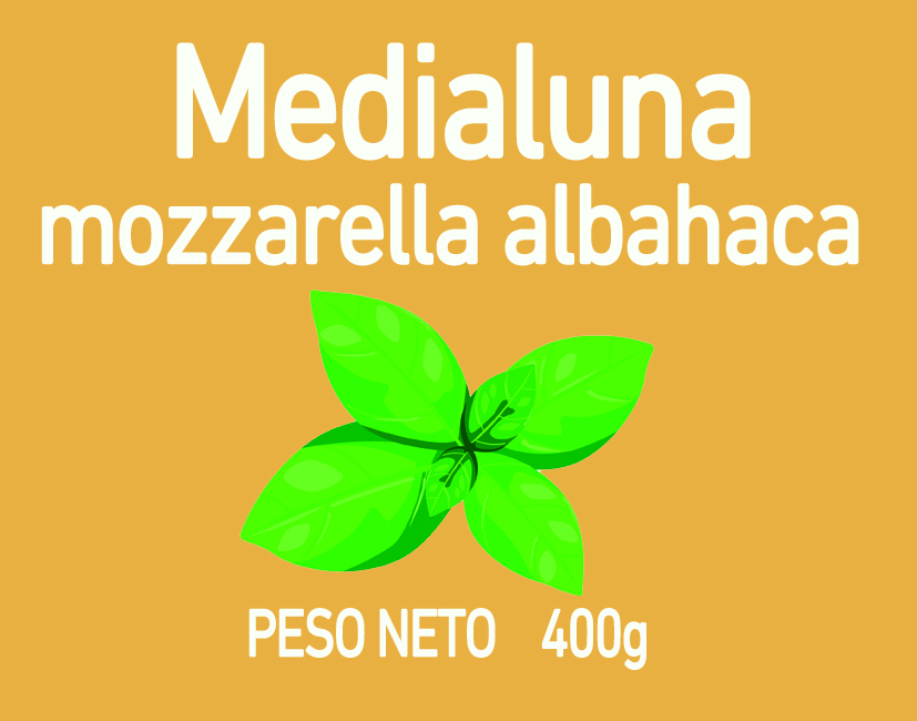 MEDIALUNA MOZZARELLA ALBAHACA 400g