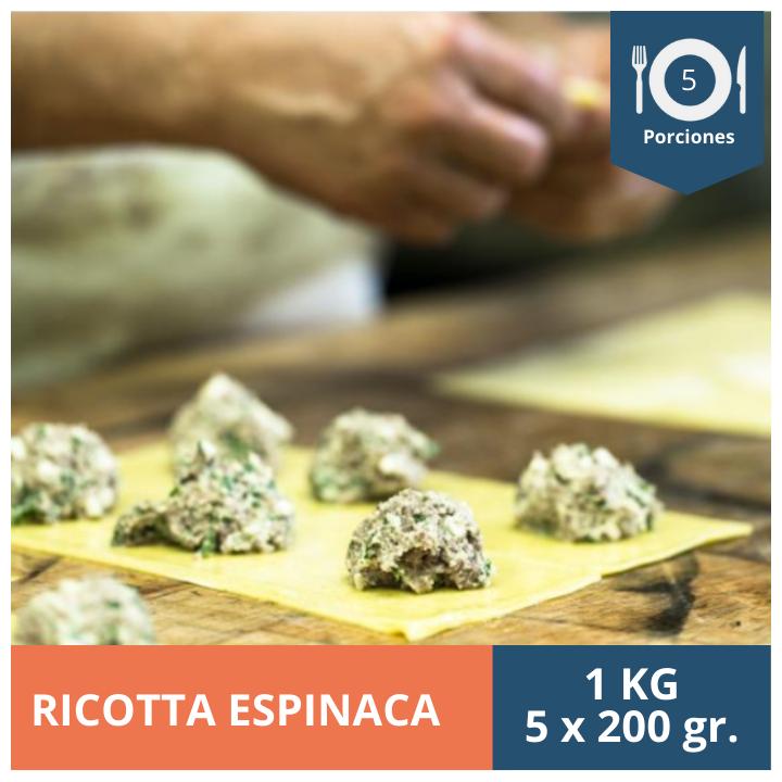 RAVIOLI RICOTTA ESPINACA KG - PORCIÓN 200G 5UN