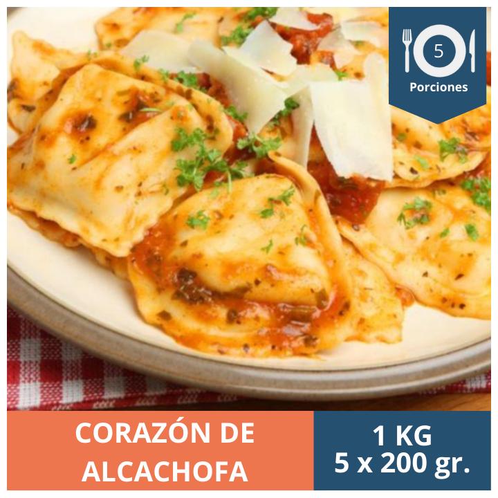 RAVIOLI CORAZÓN DE ALCACHOFA KG - PORCIÓN 200G 5UN