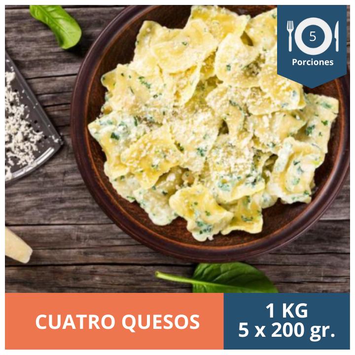 RAVIOLI CUATRO QUESOS KG - PORCIÓN 200G 5UN