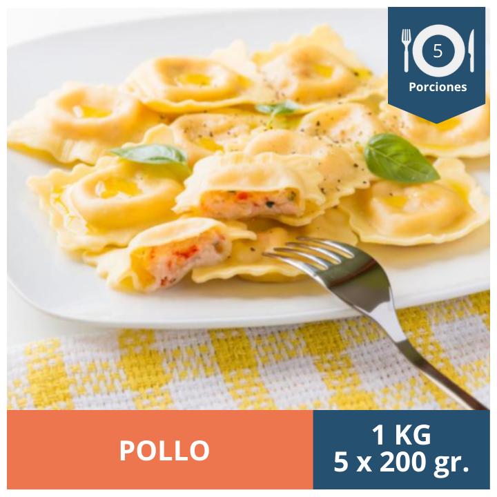 RAVIOLI POLLO KG - PORCIÓN 200G 5UN