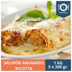 CANELONI SALMÓN AHUMADO RICOTTA KG - PORCIÓN 200G 5 UNIDADES