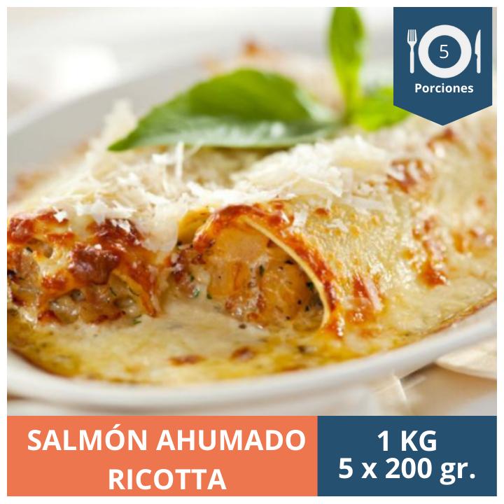 CANELONI SALMÓN AHUMADO RICOTTA KG - PORCIÓN 200G 5 UNIDADES